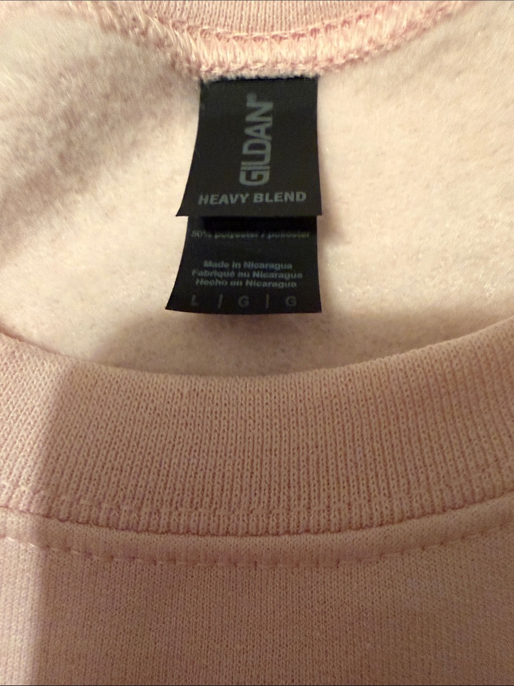 Gildan Light Pink Graphic Sweatshirt with Orange Red Boot Design - Picture 5 of 5